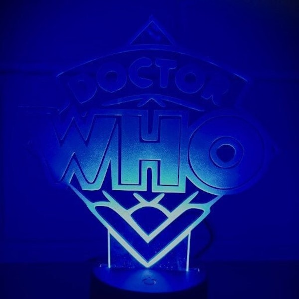 Doctor Who Edge Lit Acrylic Night Light - Dr Who Insignia or Tardis