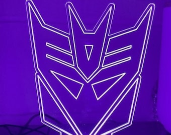 Transformers Edge Lit Acrylic Night Light - Decepticon, Megatron, Autobot, Optimus
