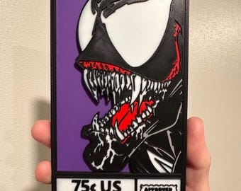 Venom Profile 3D Printed Cornerbox Art Sign