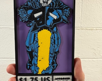 Ghost Rider with Motorcycle 3D Printed Corner Box Art Sign