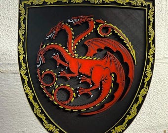 Dragon Shield 3D Printed Art Sign
