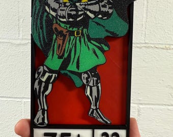 Dr Doom 3D Printed Corner Box Sign Art