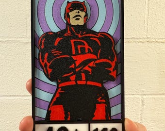 Daredevil with Radar Circles 3D Printed Corner Box Sign
