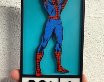 Spidey Unmasked 3D Printed Cornerbox Art