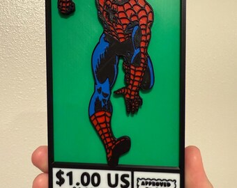 Spidey Classic Suit Running 3D Printed Cornerbox Art