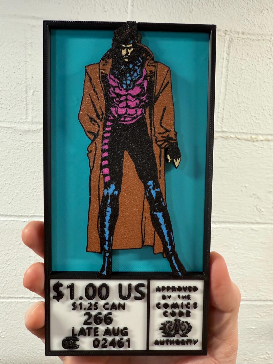 Gambit 3D Printed Cornerbox Art Sign - Etsy