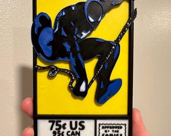 Black Suit Spidey 3D Printed Cornerbox Art Sign
