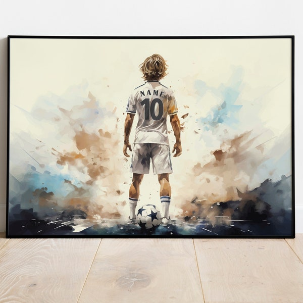 Personalized R. Madrid football art poster | Digital Download | Custom Soccer Print | Personalized football wall Art | Gift for Madridista