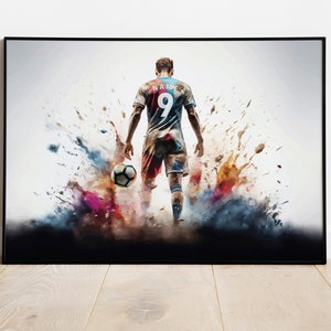 Custom soccer jersey watercolor wall art | Digital Download | Football Print | Soccer Personalized Gift | Soccer Art | Soccer Poster gift