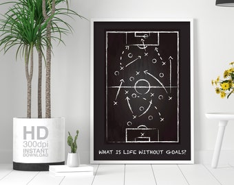 What is life without goals? Soccer Field Tactics Motivational Poster | Digital Download | Inspirational Football Wall Art | Soccer Printable