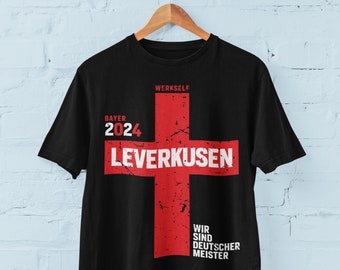 Leverkusen T-Shirt | Bundesliga Champions 2024 | Die Werkself | German football unisex tee | Fußball Soccer Tee | Wir Sind Deutscher Meister