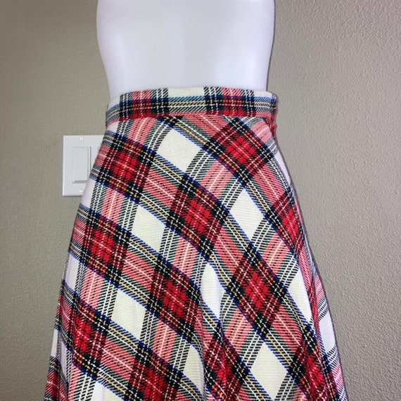 Vintage 60s 70s plaid maxi skirt - image 3