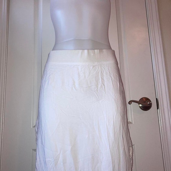 Vintage 90s y2k white maxi skirt - image 2