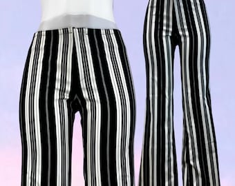 Vintage jaren 90 yk gestreepte wijd uitlopende broek FRENCH
