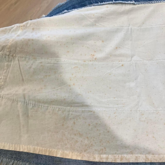 Vintage distressed patchwork denim mini skirt - image 7