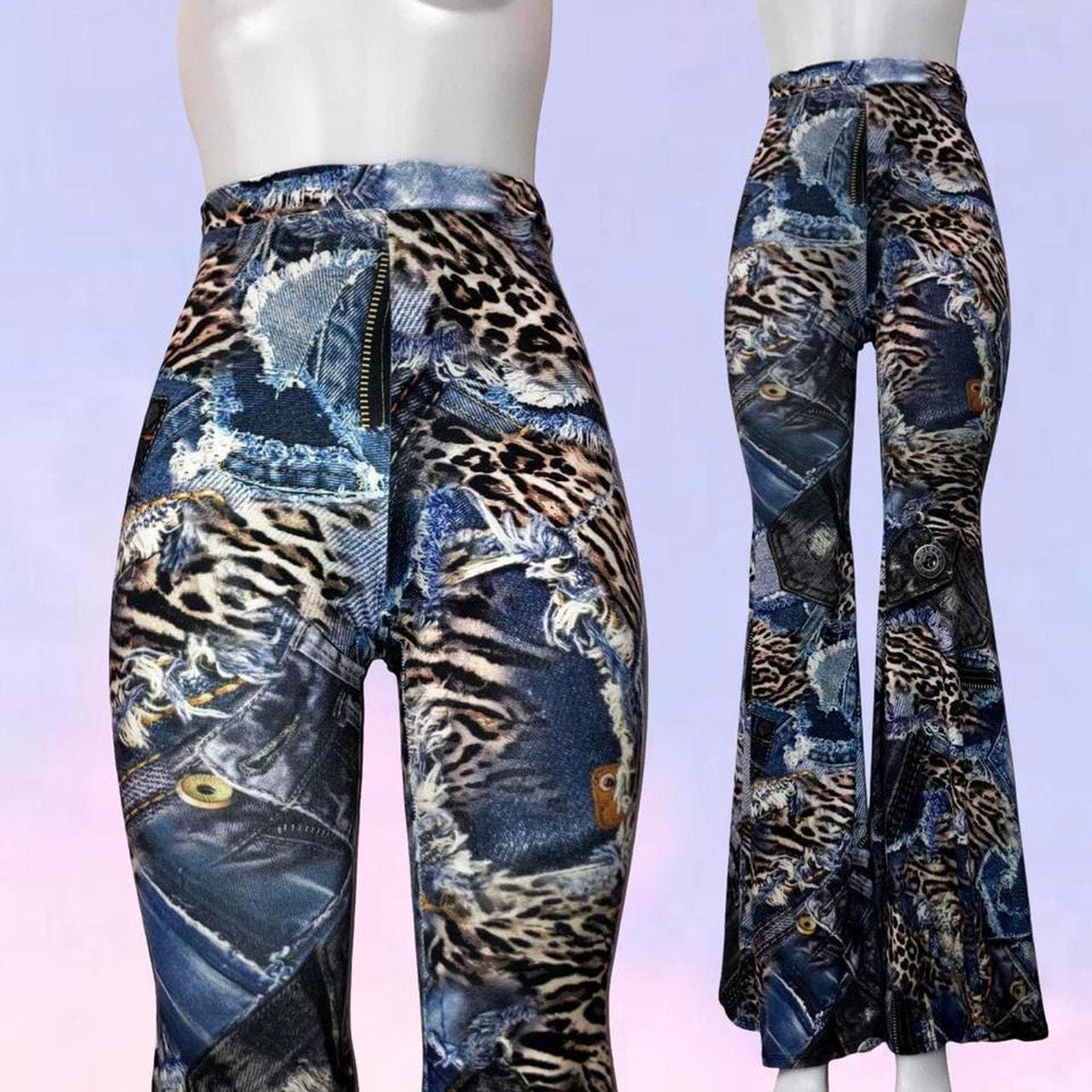 90s Cheetah Pants - Etsy