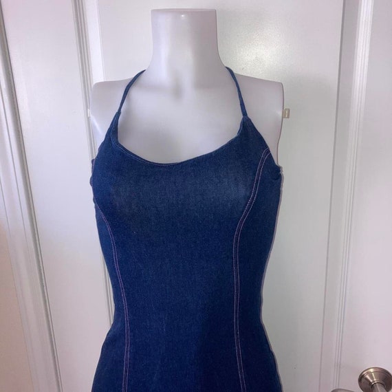 Vintage 90s y2k denim mini dress - image 4