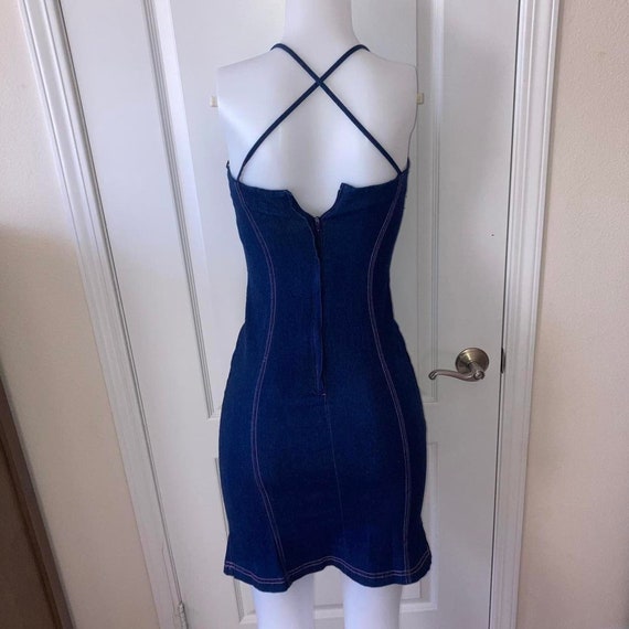 Vintage 90s y2k denim mini dress - image 5