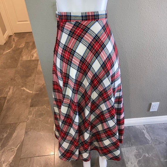 Vintage 60s 70s plaid maxi skirt - image 7