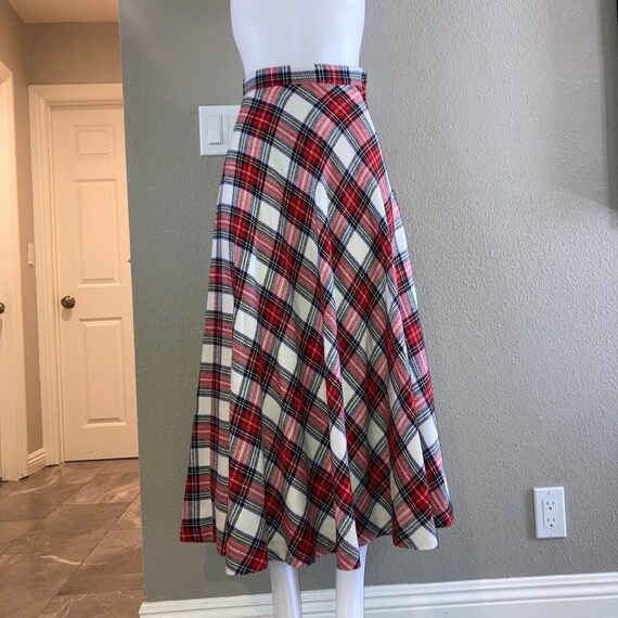 Vintage 60s 70s plaid maxi skirt - image 4