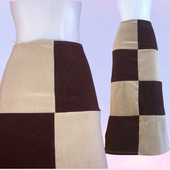 Vintage 90s y2k color block maxi skirt - image 1