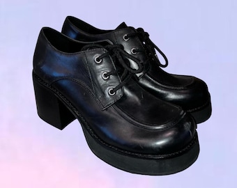 Scarpe Mary Jane con plateau Steve Madden vintage anni '90 y2k in PELLE