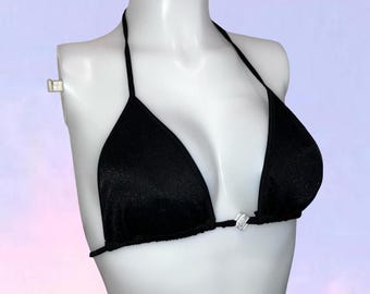 Vintage 90s y2k black bikini top leg avenue