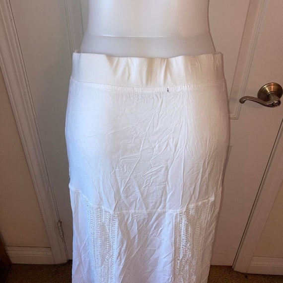 Vintage 90s y2k white maxi skirt - image 7