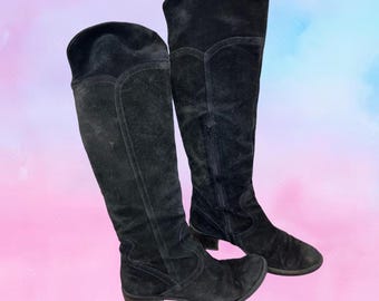 ヴィンテージ90年代Y2Kスエードニーハイブーツ