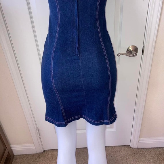 Vintage 90s y2k denim mini dress - image 6