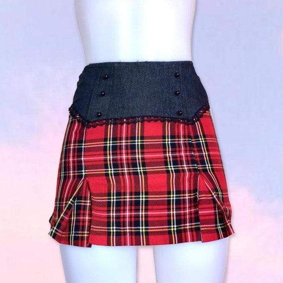 Vintage 90s y2k plaid mini skirt