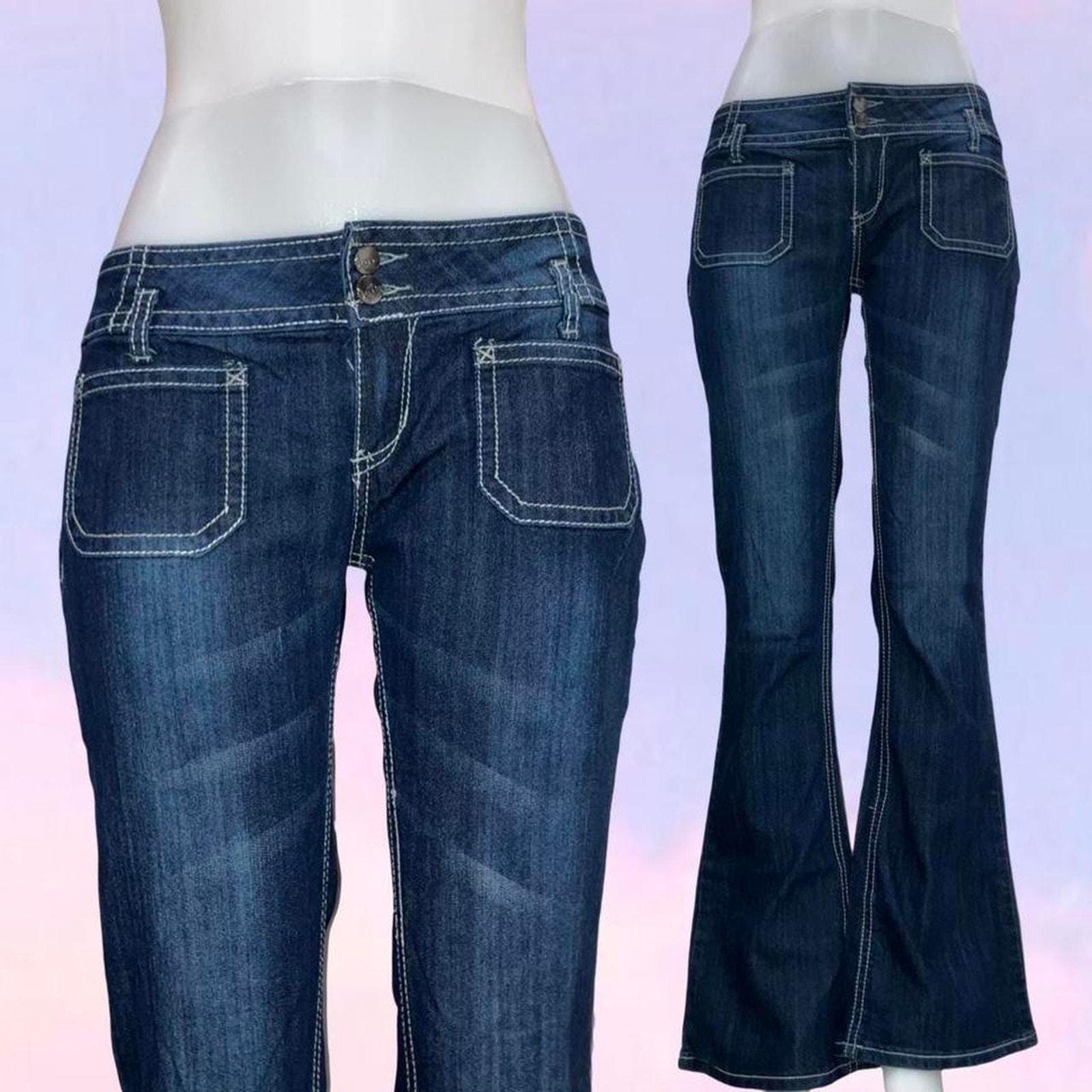 Y2k flare jeans - Etsy Polska