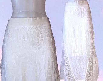 Vintage 90s y2k white maxi skirt