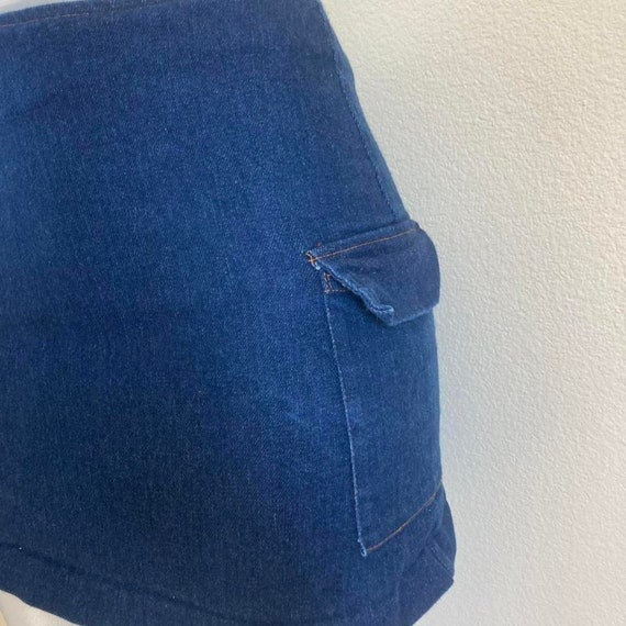 Vintage 90s y2k denim mini cargo skirt - image 3