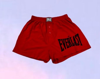 Vintage rode Everlast shorts uit de jaren 90 (Y2K).
