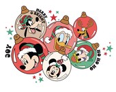 Ready to Press, Christmas Balls Merry and Brights, DTF, Sublimation, Heat Transfers, Mickey, Goofy, Pluto, Donald, Minnie
