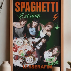 Le Sserafim Spaghetti DIGITAL Kpop Poster
