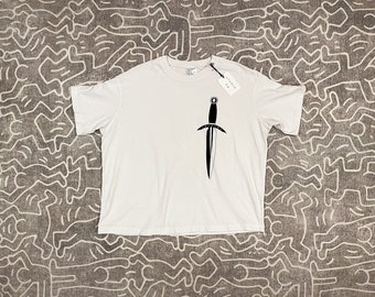 dagger screen-printed tee, women's L