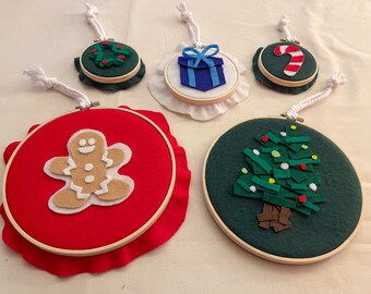felt collage ornaments & hangings