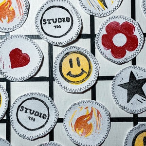 icon printed iron-on patch