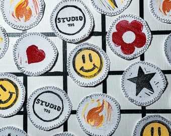 icon printed iron-on patch