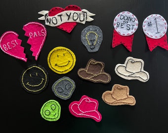 embroidered felt iron-on patch