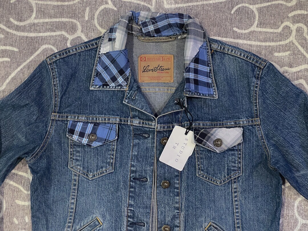 Mustard Yellow Plaid Patchwork Fleece Jacket with Gathers