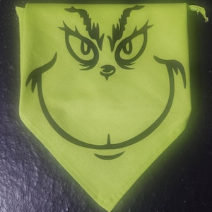 Dog Bandana - &quot;Grinch&quot; Christmas/Holiday/Pet