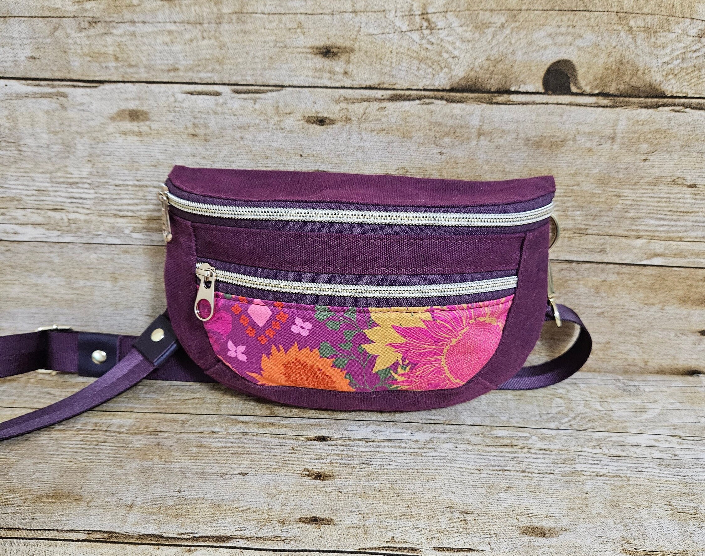 Clamshell Sling Bag, Fanny Pack, Belt Bag, Crossbody Bag, Festival Bag, Waxed Canvas in