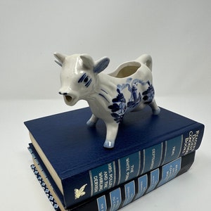 Blue and White Delft Cow, Vintage Cow Creamer Kitchen Decor
