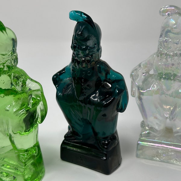 Art Glass Clowns, Collection from “So glad I found you at the end of my rainbow” Mosser Clown Set