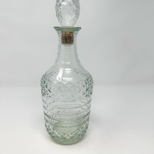 Clear Pineapple Decanter, Vintage Glass Bottle, Barware, Decor, or Terrarium