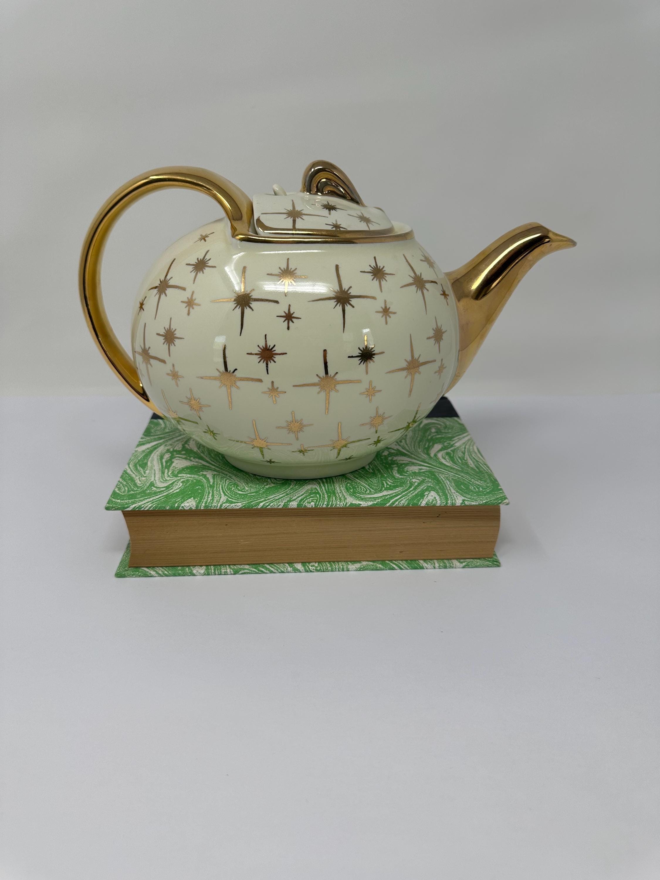 Atomic Starburst Vintage Tea Pot, Hall 6 Cup Eva Zeisal Gold