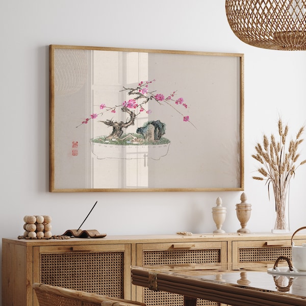Bonsai Printable Art - vintage Bonsai Tree Print - Impression d’art minimaliste japonaise - Sakura Wall Decor Peinture numérique
